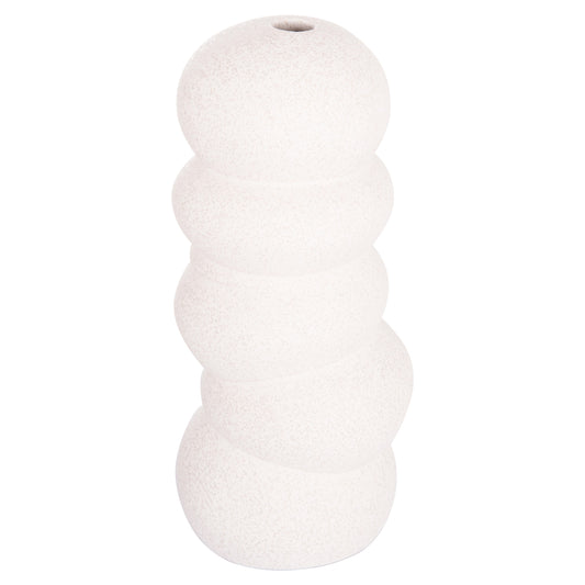 CERAMIC TABLE DECOR ROOK HM4630.01 OFF WHITE WITH CRYSTALLISATION Φ13x31Hcm.