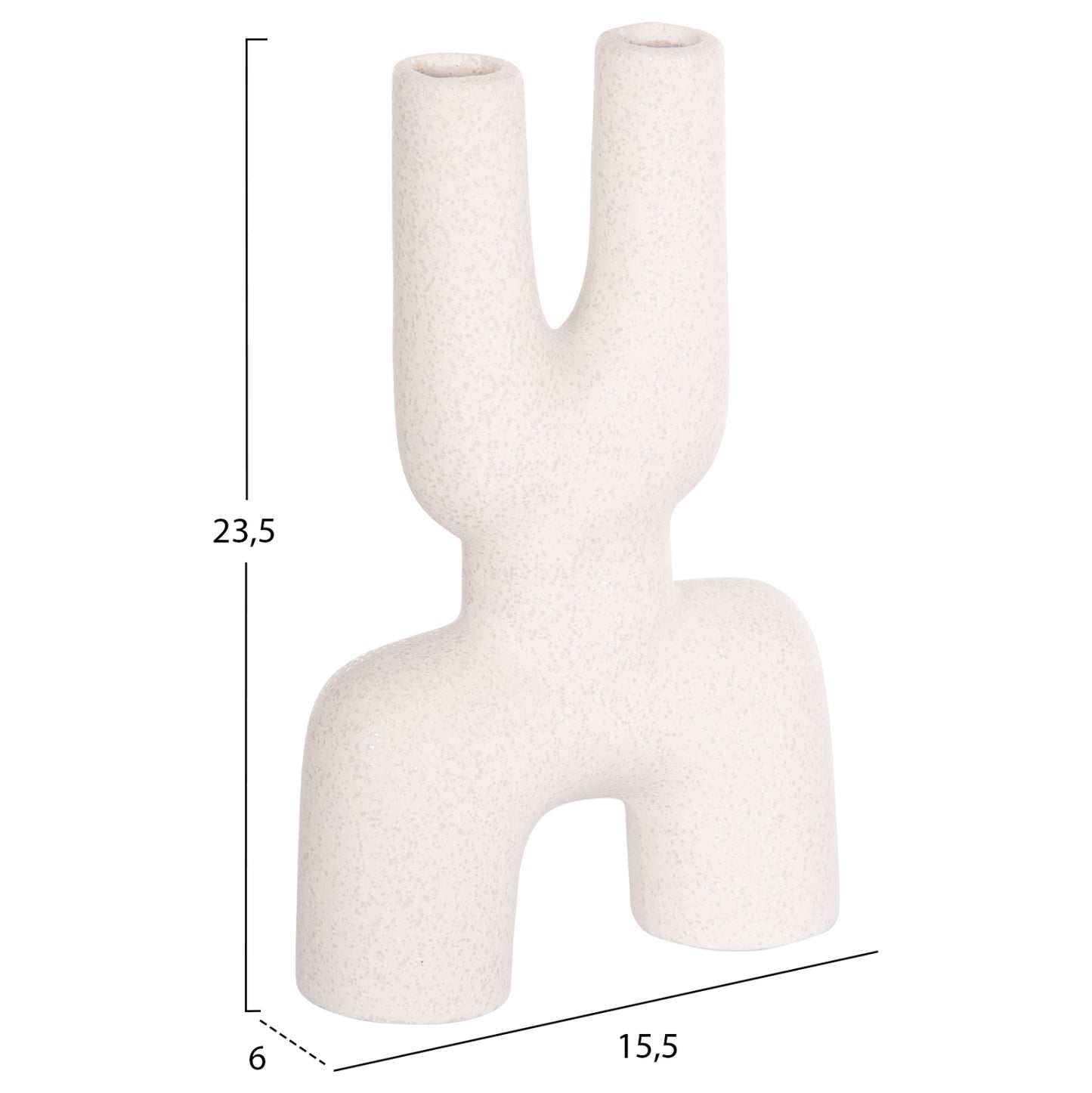 CERAMIC TABLE DECOR MANI HM4642.01 OFF WHITE WITH CRYSTALLISATION 15.5x6x23.5Hcm.