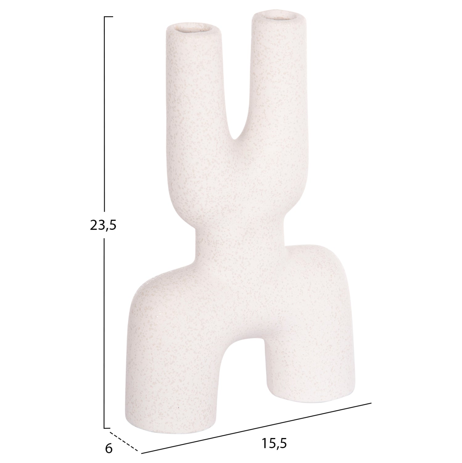 CERAMIC TABLE DECOR MANI HM4642.01 OFF WHITE WITH CRYSTALLISATION 15.5x6x23.5Hcm.