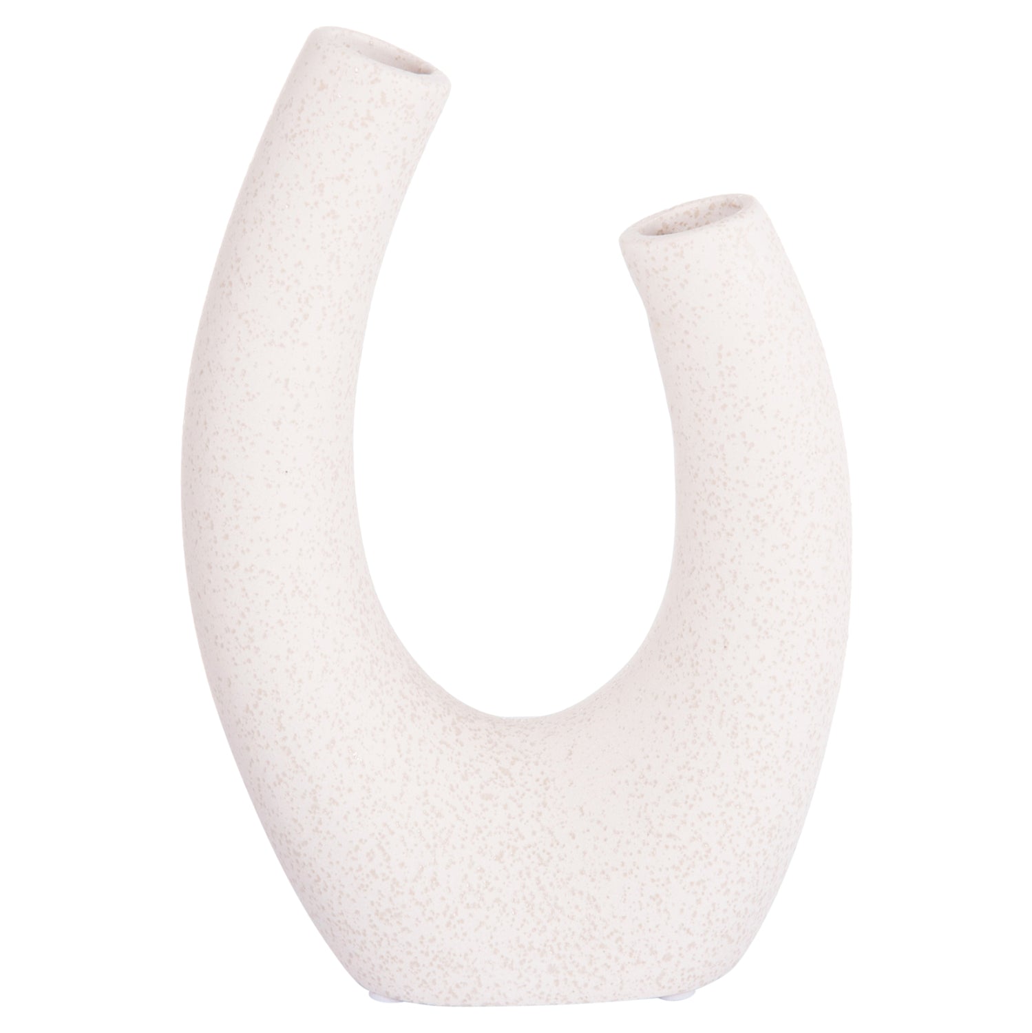 CERAMIC TABLE DECOR ELLIPTO HM4643.01 OFF WHITE WITH CRYSTALLIZATION 15x7x21,5Hcm.
