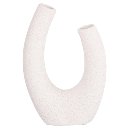 CERAMIC TABLE DECOR ELLIPTO HM4643.01 OFF WHITE WITH CRYSTALLIZATION 15x7x21,5Hcm.