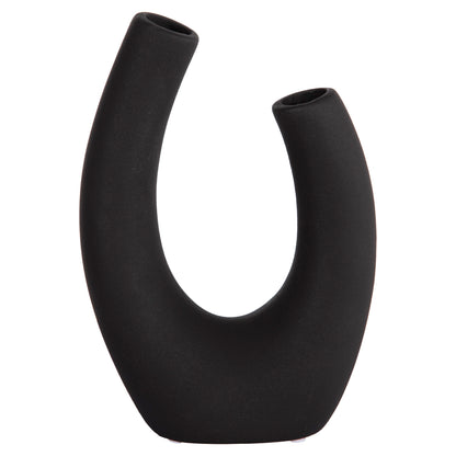 CERAMIC TABLE DECOR ELLIPTO HM4643.02 BLACK MATTE 15x7x21,5Hcm.