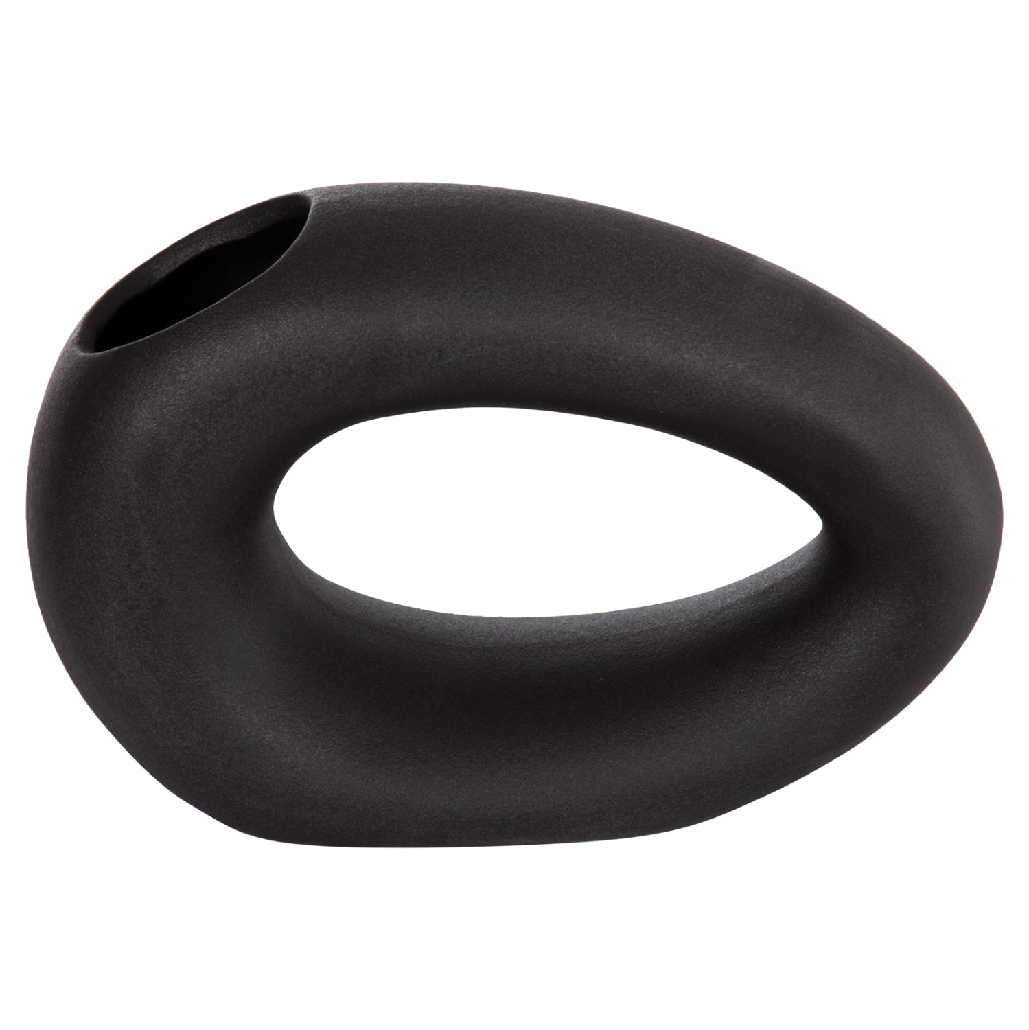 CERAMIC TABLE DECOR ELLIPTO HM4645.02 BLACK MATTE 23x8x16Hcm.
