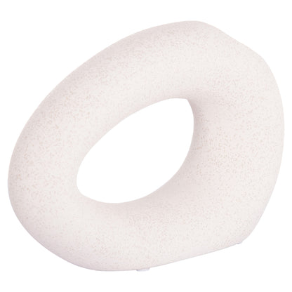 CERAMIC TABLE DECOR ELLIPTO HM4645.01 OFF WHITE WITH CRYSTALLIZATION 23x8x15.5Hcm.