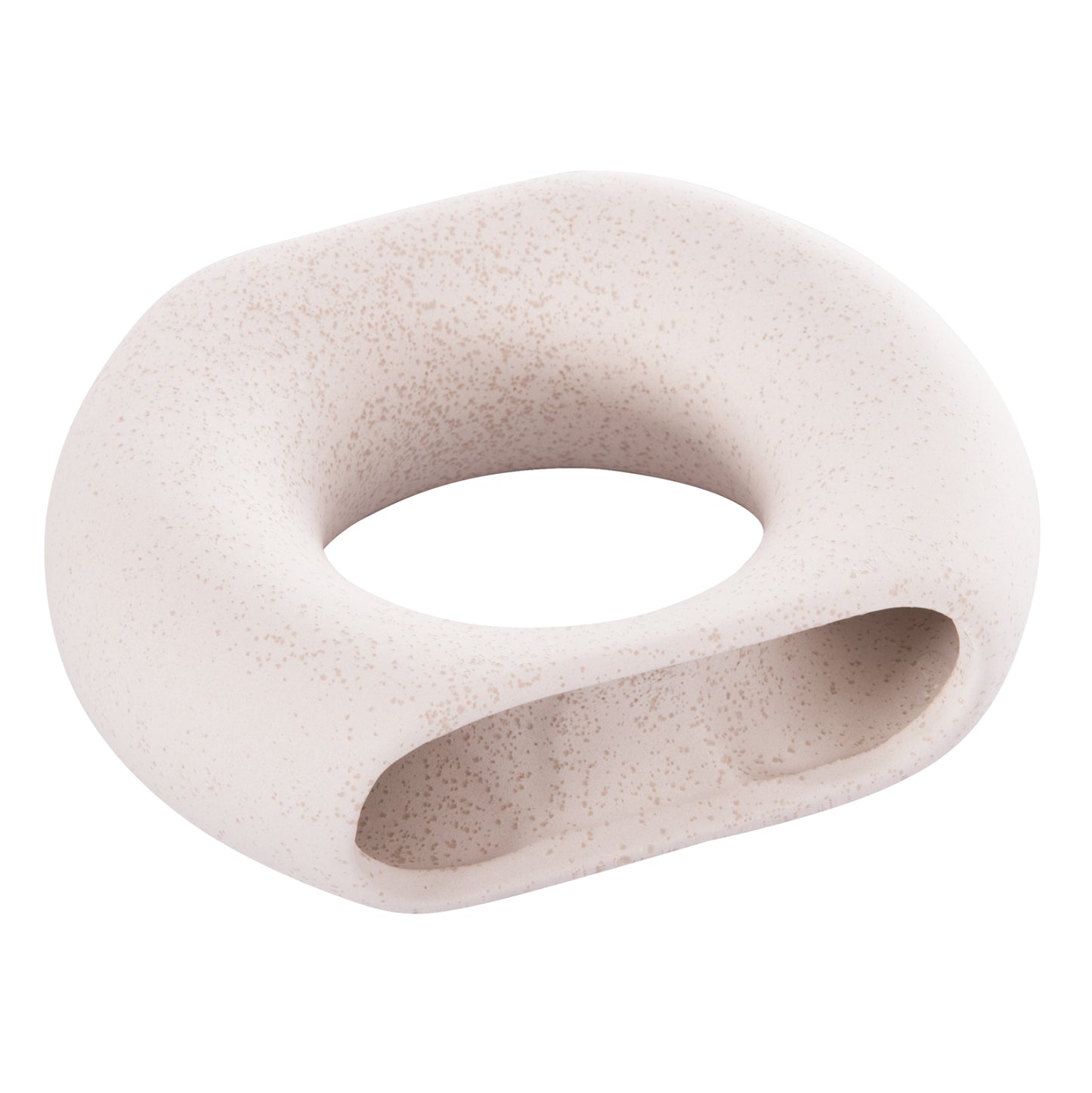 CERAMIC TABLE DECOR ELLIPTO HM4646.01 OFF WHITE WITH CRYSTALLIZATION 18x6.5x14Hcm.