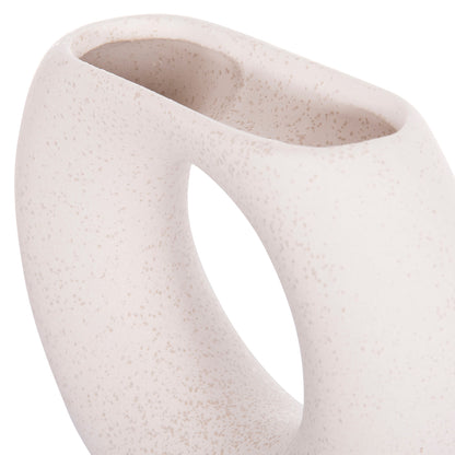 CERAMIC TABLE DECOR ELLIPTO HM4646.01 OFF WHITE WITH CRYSTALLIZATION 18x6.5x14Hcm.