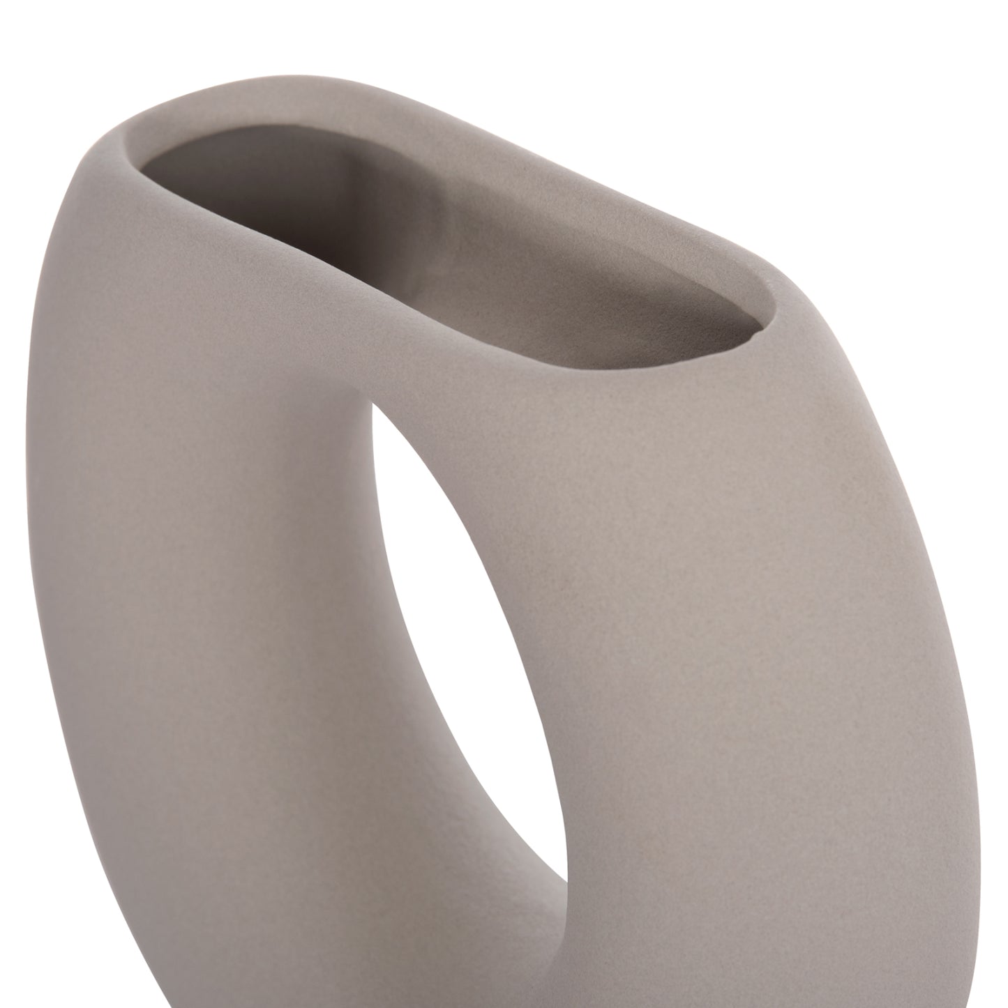CERAMIC TABLE DECOR ELLIPTO HM4646.03 MATTE GREY 18x6.5x14Hcm.