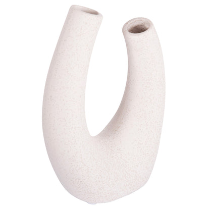 CERAMIC TABLE DECOR ELLIPTO HM4643.01 OFF WHITE WITH CRYSTALLIZATION 15x7x21,5Hcm.