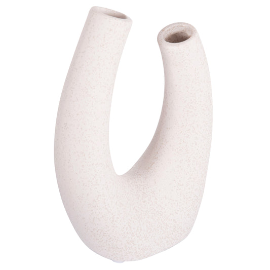 CERAMIC TABLE DECOR ELLIPTO HM4643.01 OFF WHITE WITH CRYSTALLIZATION 15x7x21,5Hcm.