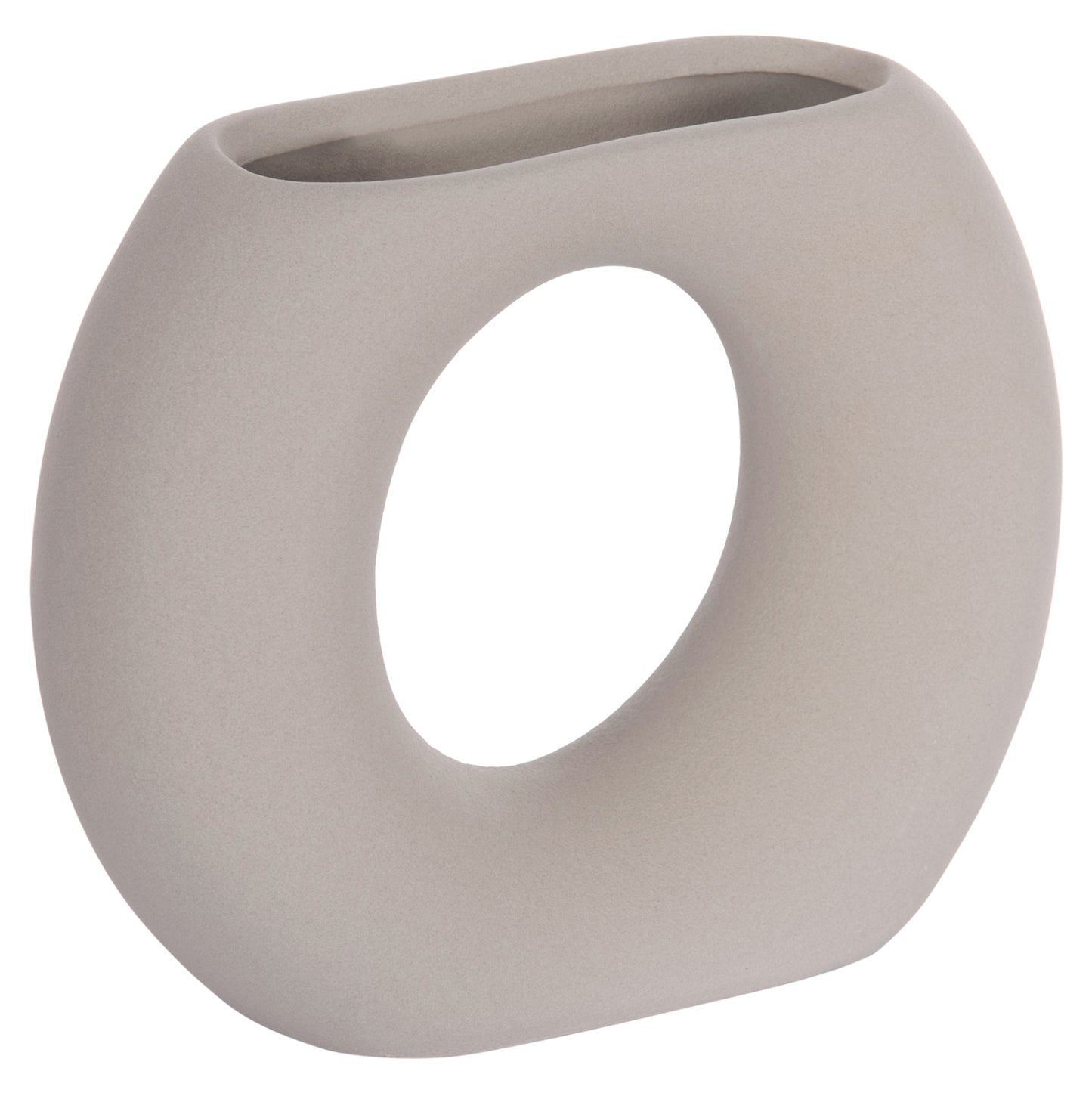 CERAMIC TABLE DECOR ELLIPTO HM4646.03 MATTE GREY 18x6.5x14Hcm.