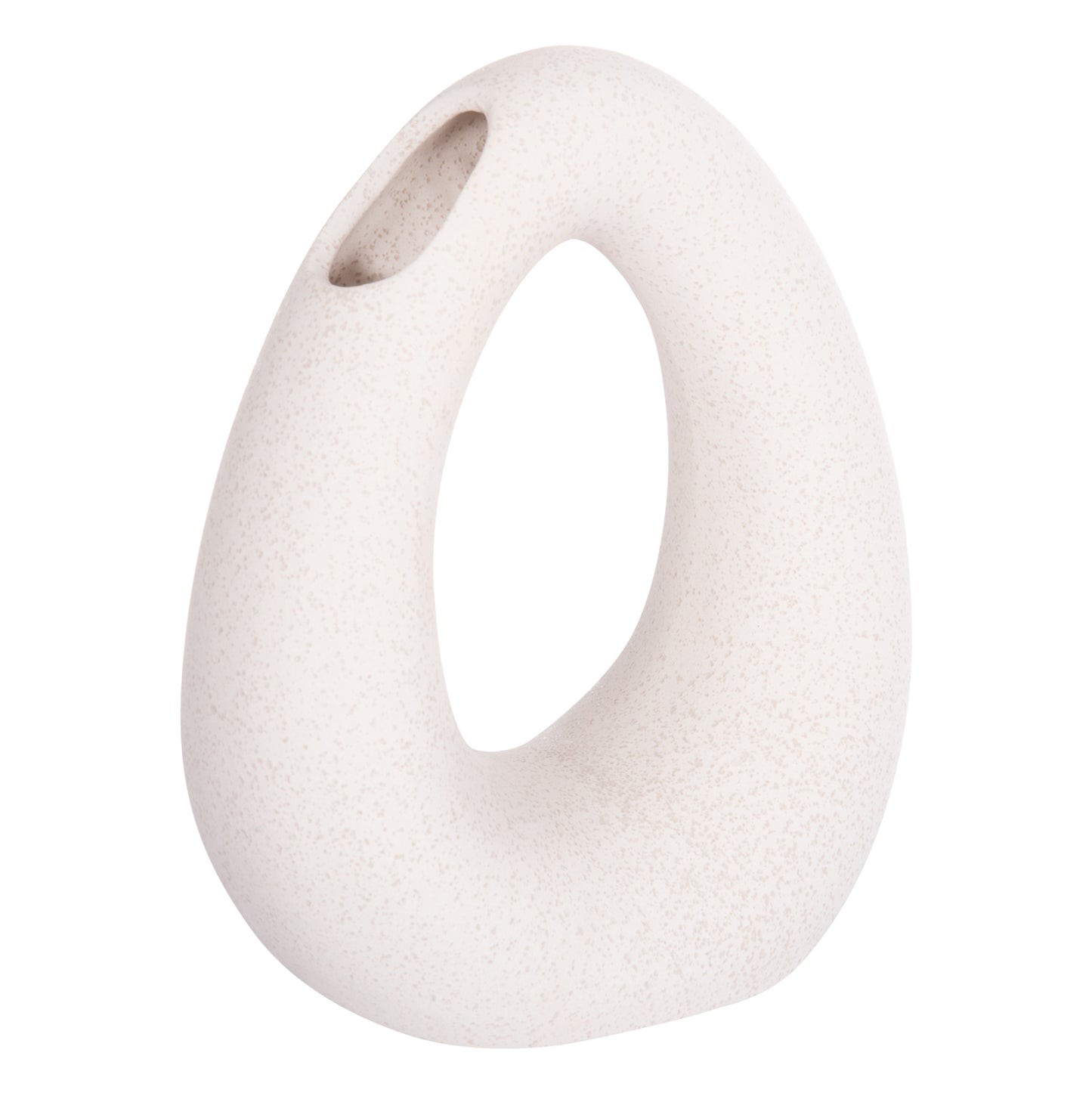 CERAMIC TABLE DECOR ELLIPTO HM4644.01 OFF WHITE WITH CRYSTALLIZATION 16,5x9x20,3Hcm.