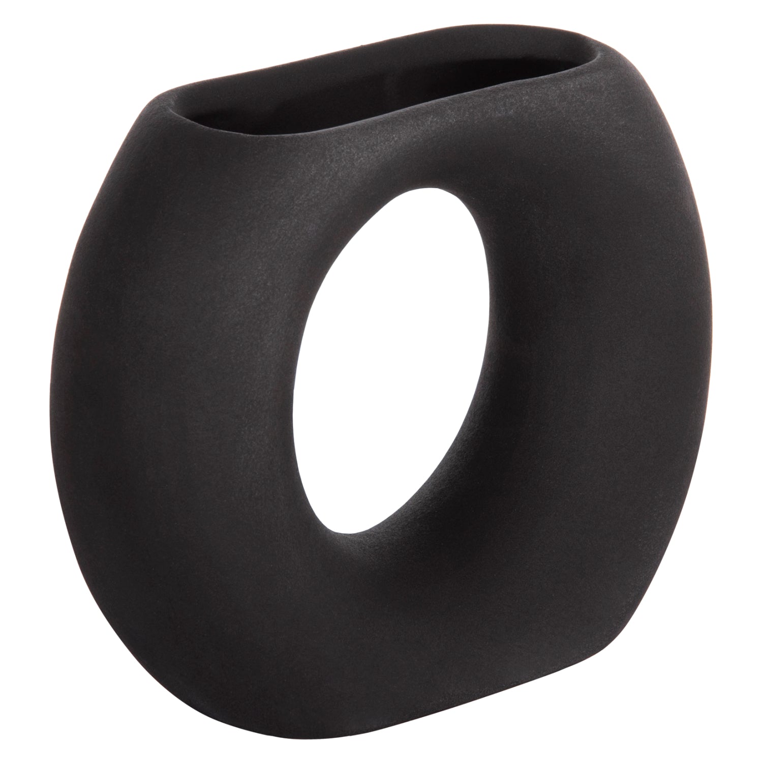 CERAMIC TABLE DECOR ELLIPTO HM4646.02 MATTE BLACK 18x6.5x14Hcm.