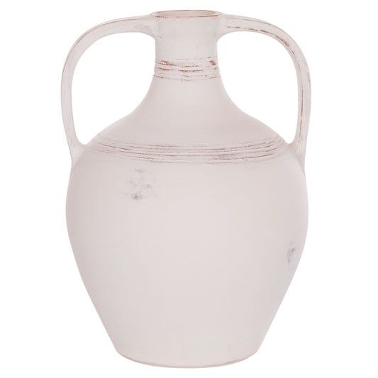 DECORATIVE VASE (AMPHORA) FEAX HM4676.02S TERRACOTA IN WHITE--35x35x48Hcm.