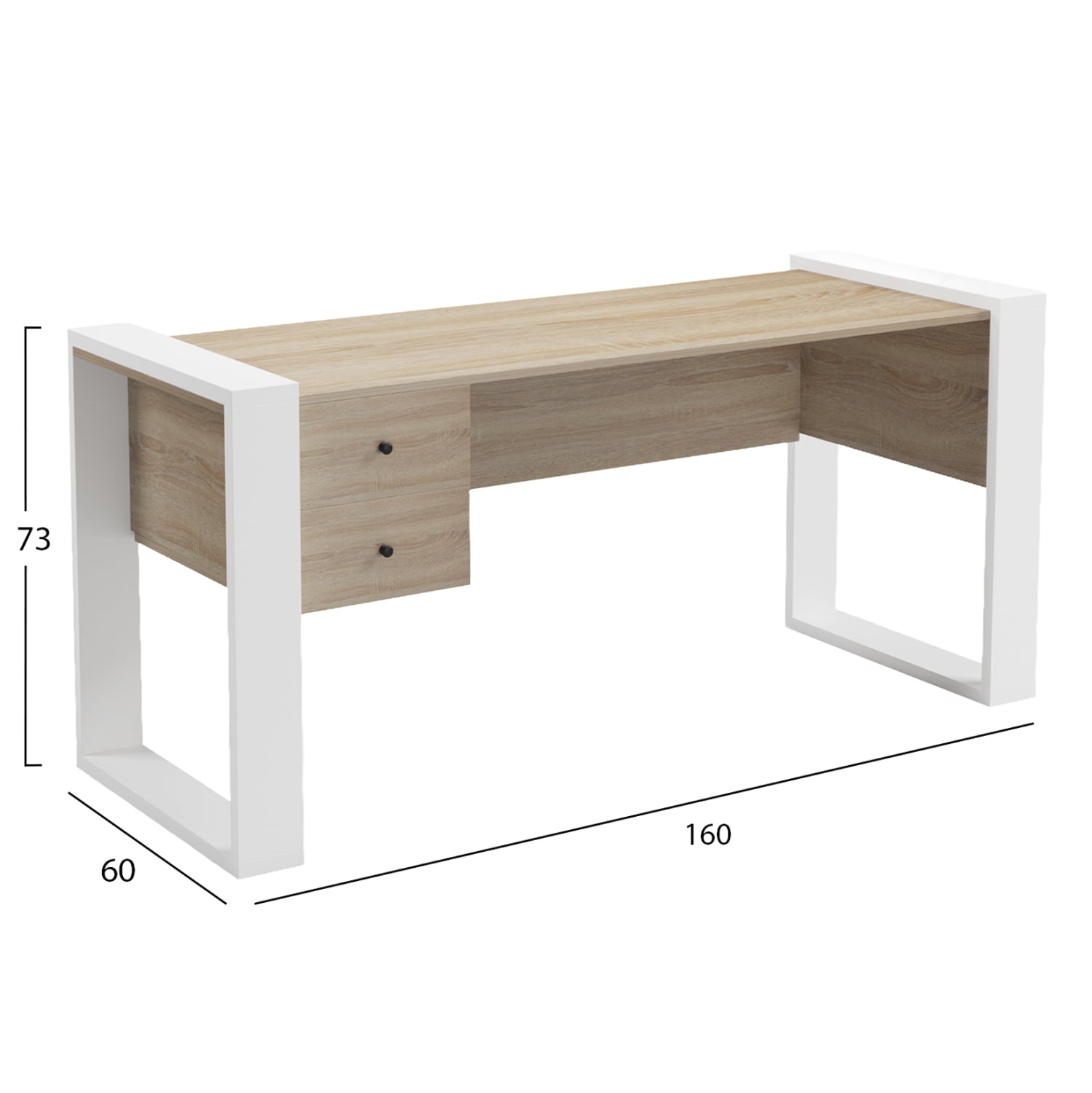 STUDENT SET 3PCS HM11206 STUDY DESK-BOOKCASE-OFFICE CHAIR---WHITE