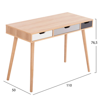 STUDENT SET 3PCS HM11209 STUDY DESK-BOOKCASE-OFFICE CHAIR---SONAMA/BEIGE