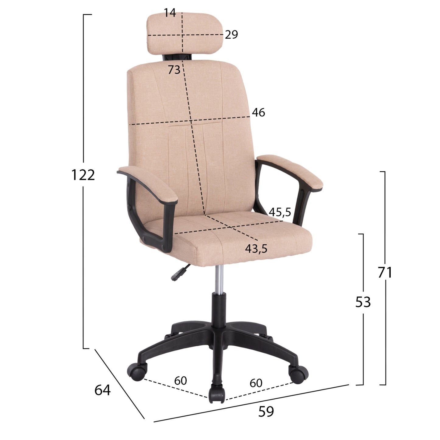STUDENT SET 3PCS HM11209 STUDY DESK-BOOKCASE-OFFICE CHAIR---SONAMA/BEIGE