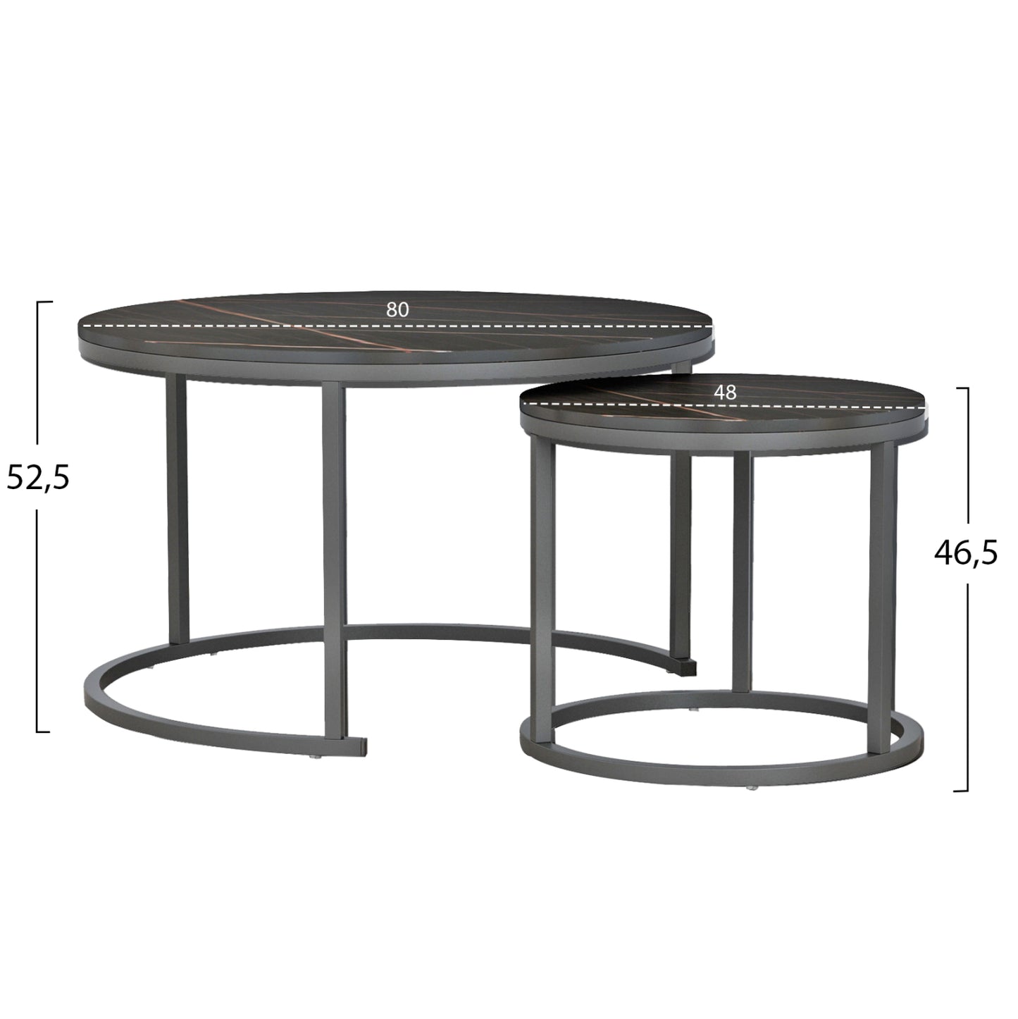 STUDENT LIVING ROOM SET 3PCS HM11385 GREY FABRIC--MDF IN BLACK MARBLE COLOR