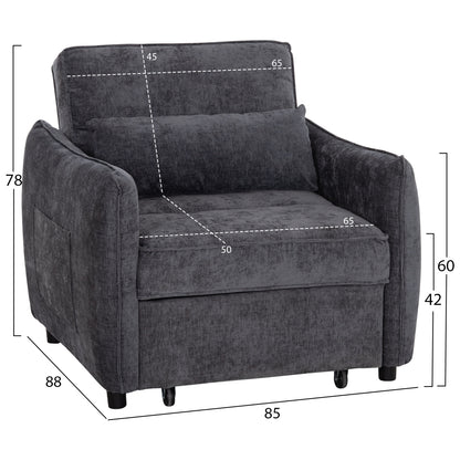 STUDENT LIVING ROOM SET 3PCS HM11386 GREY VELVET & FABRIC--MELAMINE IN ZEBRANO