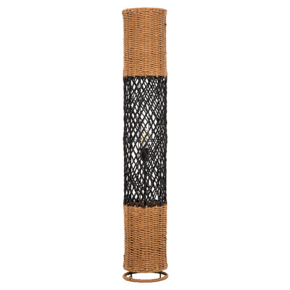 FLOOR STANDING LAMP HM4342 METAL-PAPER ROPE IN SAND BEIGE-BLACK Φ20Χ120Hcm.