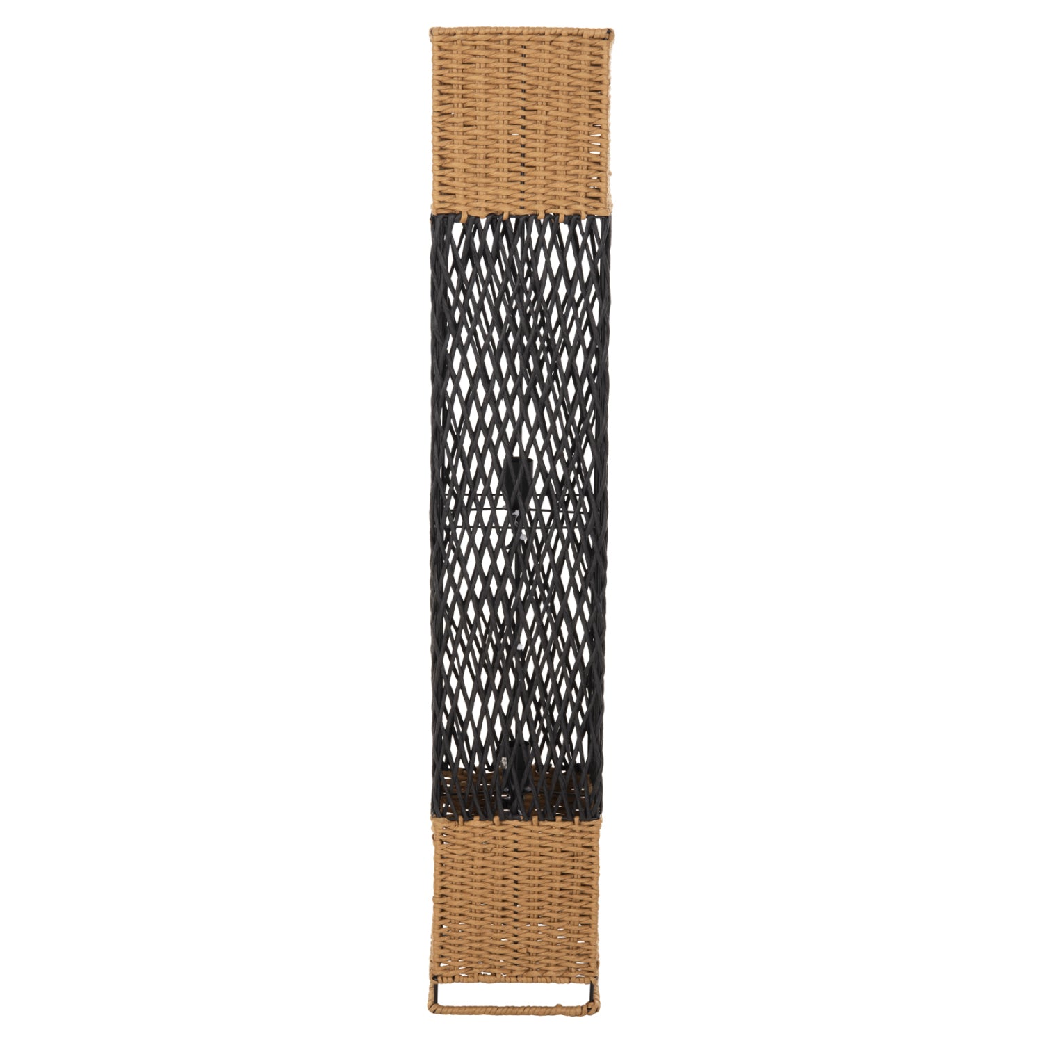 FLOOR STANDING LAMP HM4355 METAL-PAPER ROPE IN SAND BEIGE-BLACK 21x21x119,5Hcm.