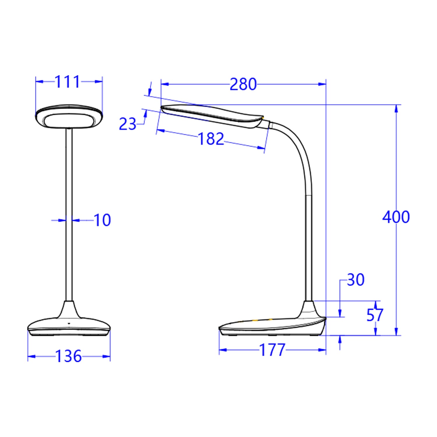 TABLE LAMP LED BLAIN HM4444.03 SKY BLUE-WHITE ABS 13.6x17.7x40H cm.