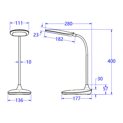 TABLE LAMP LED BLAIN HM4444.03 SKY BLUE-WHITE ABS 13.6x17.7x40H cm.