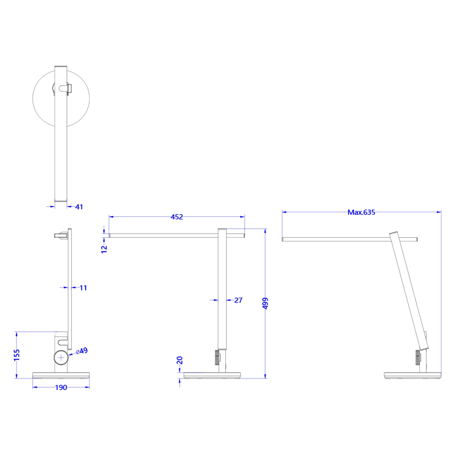 DESK LAMP LED BLAIN PRO HM4445.07 METALLIC GREY COLOR Φ19x49,9Hcm.