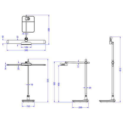 DESK LAMP LED BLAIN PRO HM4447.07 ABS BASE AND ALUMINUM ARMS IN GREY 36,8x81Hcm.