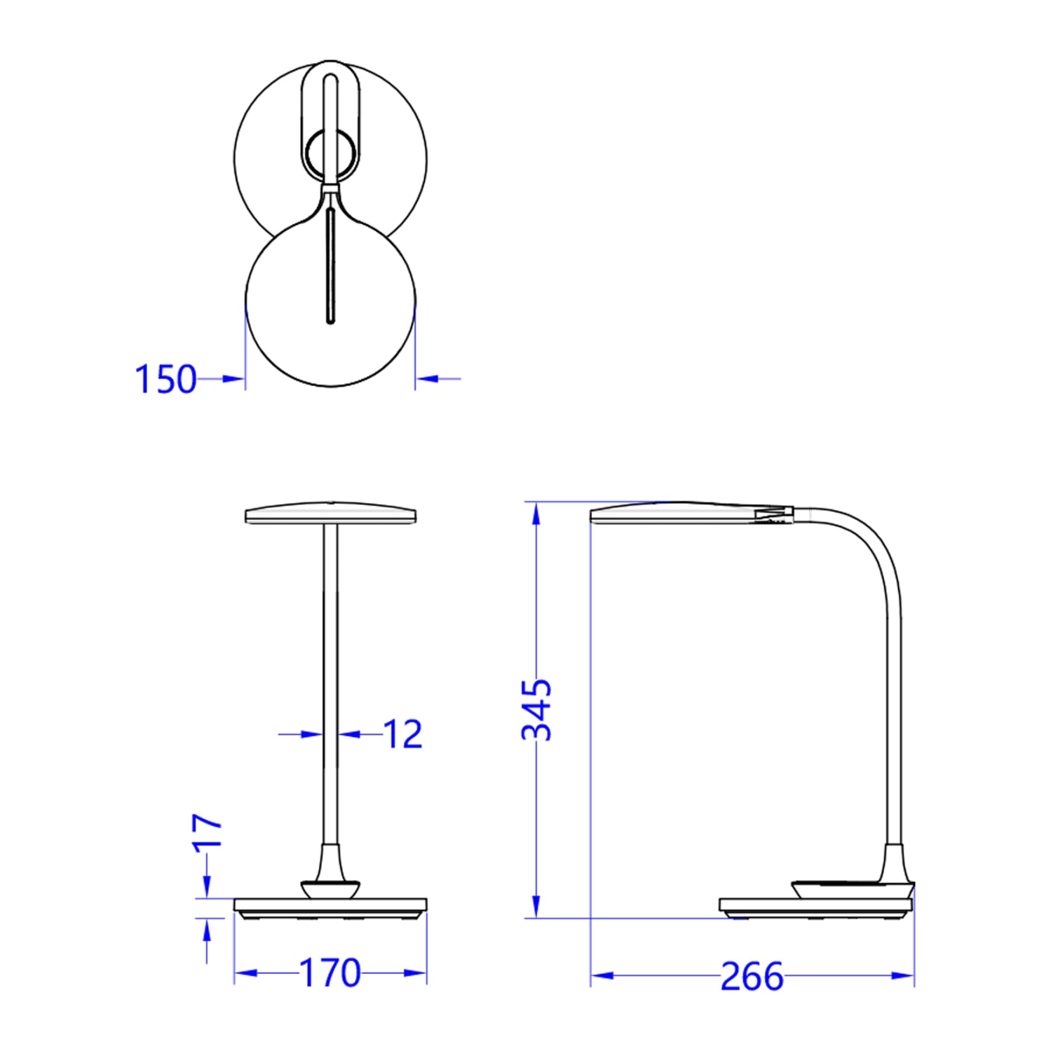 TABLE LAMP LED BLAIN HM4459.02 BLACK ABS & SILICONE 17x26.6x34.5H cm.