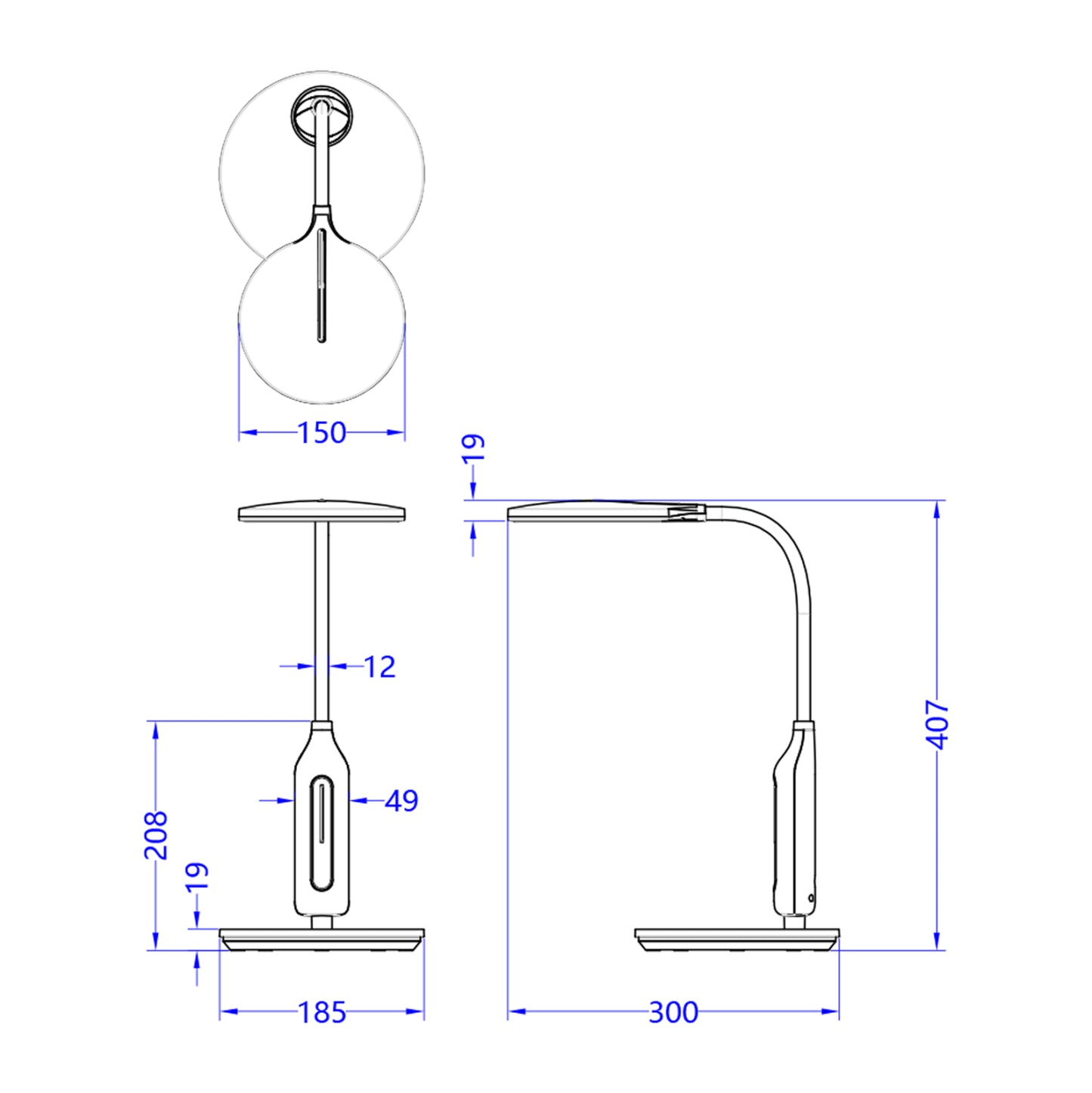 TABLE LAMP LED BLAIN HM4460.01 WHITE ABS & SILICONE Φ18.5x40.7H cm.