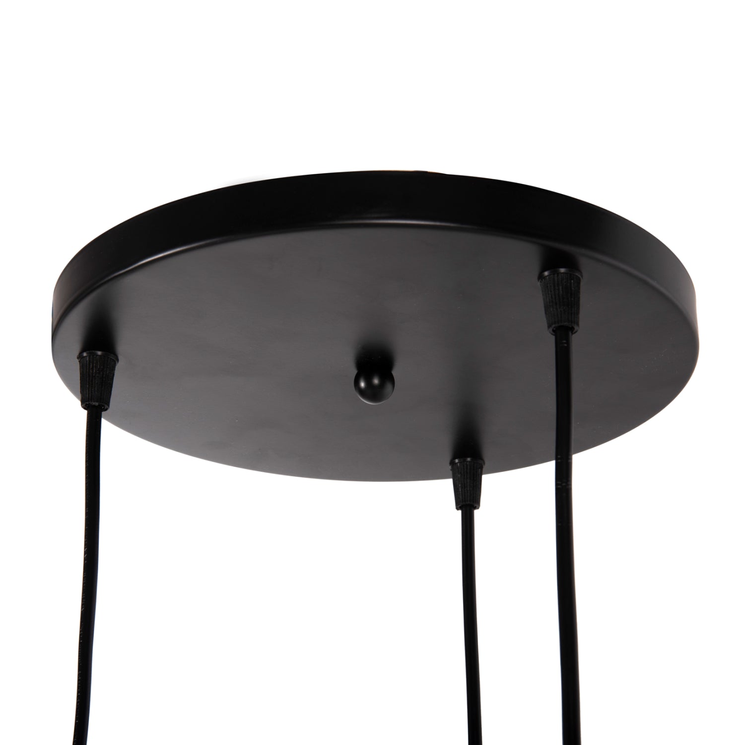 CEILING PENDANT 3-LIGHTER HM4166.01 METAL SPHERES IN BLACK-ORANGE Φ20x112Hcm.
