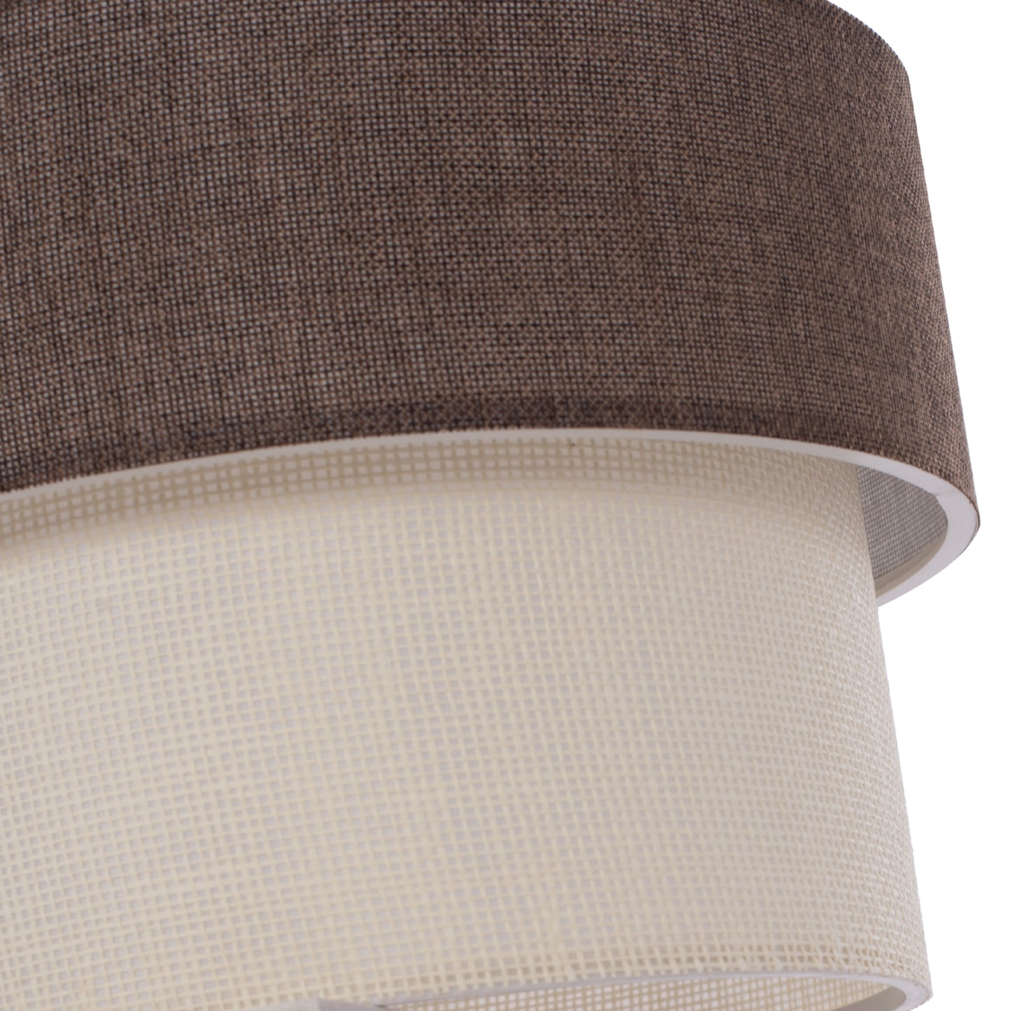 PENDANT CEILING LAMP HM7619.03 TWO-LAYER FABRIC DRUM, PLASTIC FRAME
