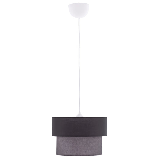 PENDANT CEILING LAMP HM7619.02 TWO-LAYER FABRIC DRUM, PLASTIC FRAME