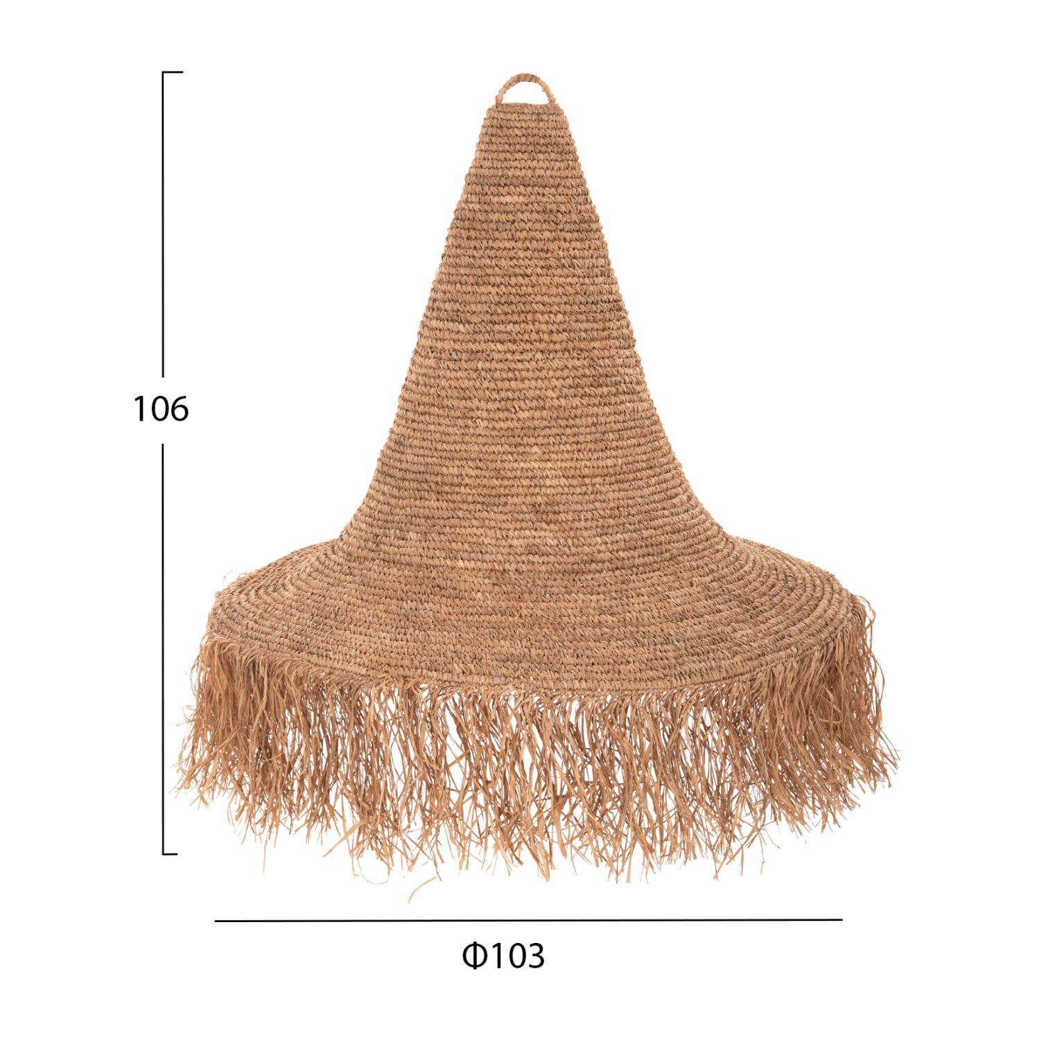 CEILING PENDANT LAMP HM4033 RATTAN IN NATURAL COLOR Φ103x84,5-106Hcm.