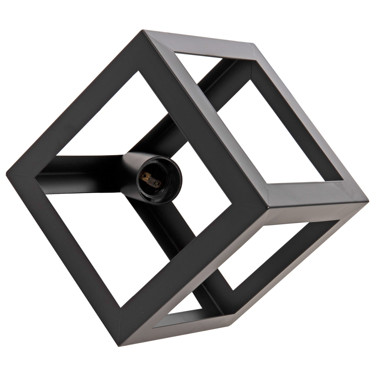 CEILING PENDANT LAMP HM4035 2 CUBES BLACK METAL Φ18x130Hcm.