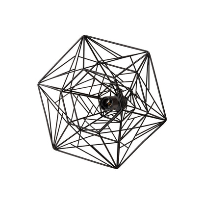 CEILING PENDANT LAMP HM4067 BLACK METAL MESH CAP 36x30x130Hcm.