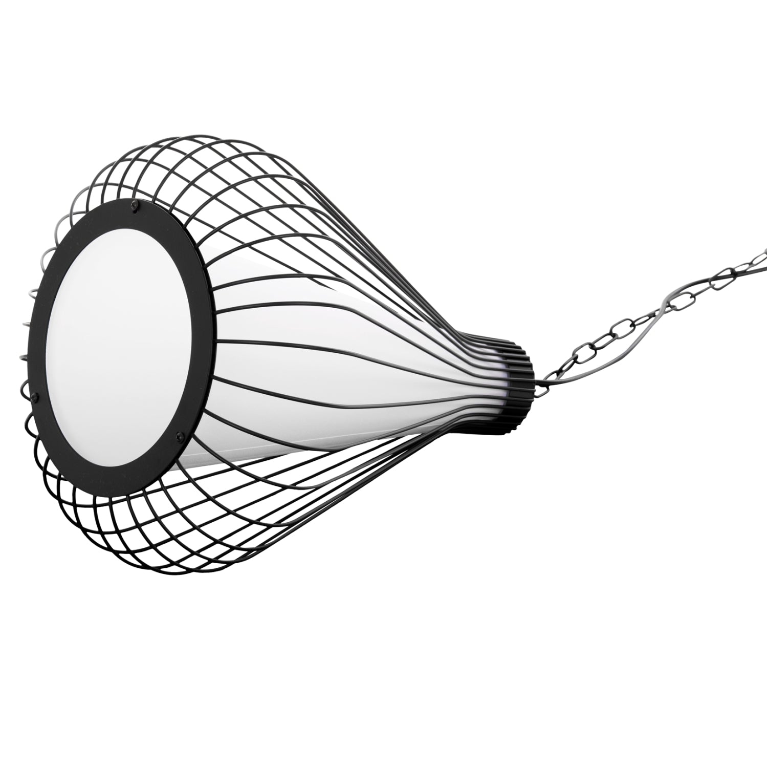 CEILING PENDANT LAMP HM4074 BLACK METAL CAP Φ33x141Hcm.