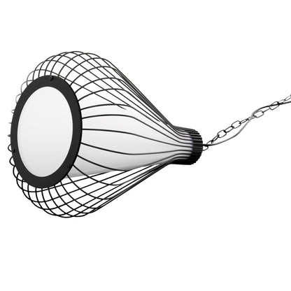 CEILING PENDANT LAMP HM4074 BLACK METAL CAP Φ33x141Hcm.