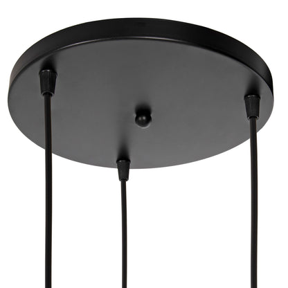 CEILING PENDANT LAMP HM4076 3-LIGHT BLACK METAL Φ23x122Hcm.