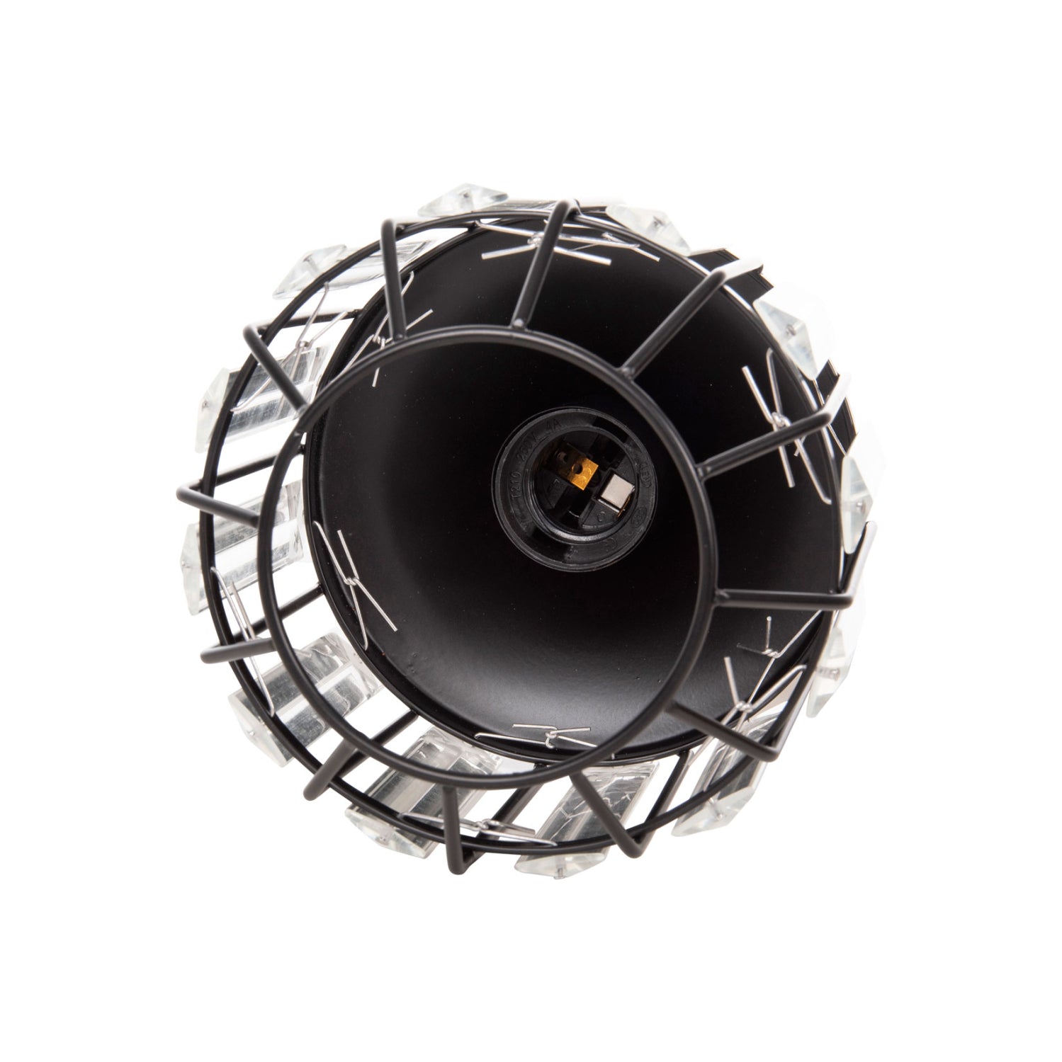 CEILING PENDANT LAMP HM4084 3-LIGHT BLACK METAL-GLASS Φ14x123Hcm.