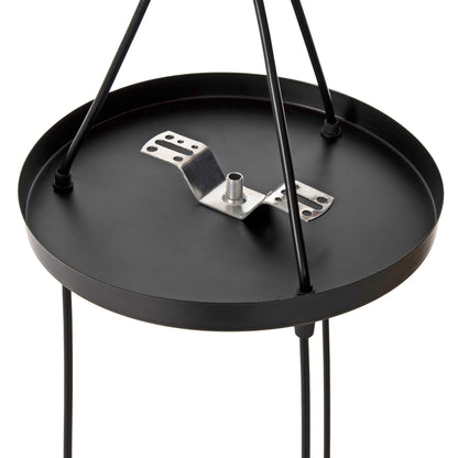 CEILING PENDANT LAMP HM4086 3-LIGHT BLACK METAL CAPS LIKE UMBRELLAS Φ22x123Hcm.