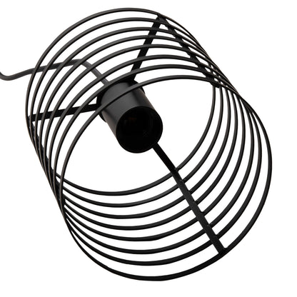 CEILING PENDANT LAMP HM4090 BLACK CYLINDRICAL METAL CAP Φ16x124Hcm.