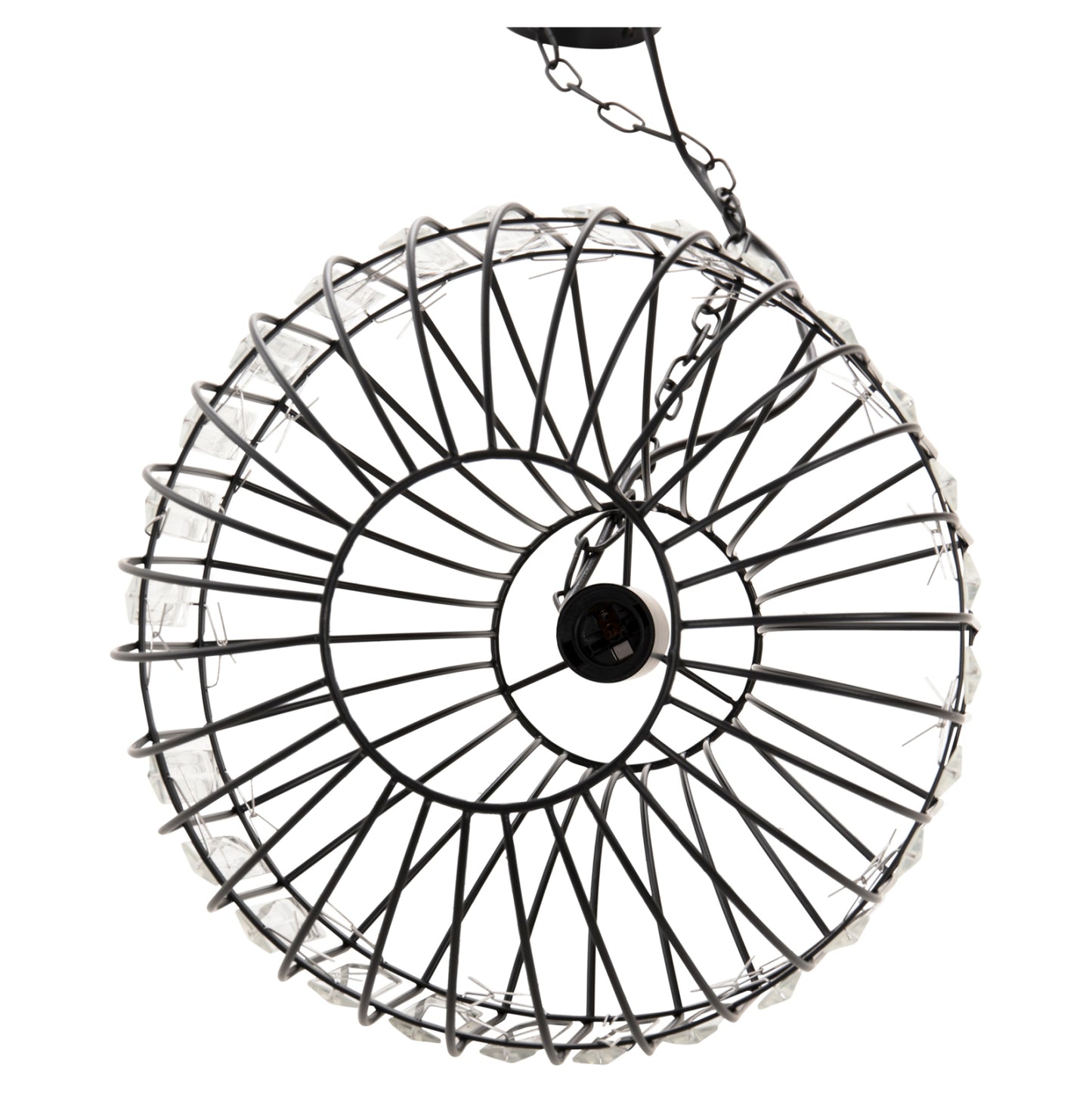 CEILING PENDANT LAMP HM4093 BLACK METAL AND GLASS Φ29x38-137Hcm.