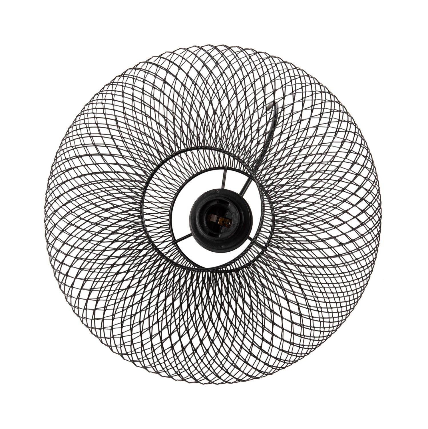 CEILING PENDANT LAMP HM4094 BLACK METAL MESH CAP Φ30x125Hcm.