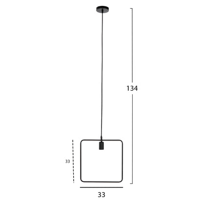 CEILING PENDANT LUMINAIRE HM4095 BLACK METAL 33x33x134Hcm.