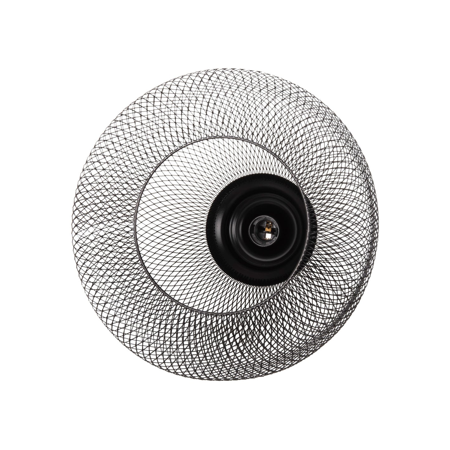 CEILING PENDANT LAMP HM4100 BLACK METAL MESH BEL-SHAPED CAP Φ32x137Hcm.