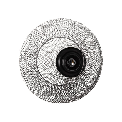CEILING PENDANT LAMP HM4100 BLACK METAL MESH BEL-SHAPED CAP Φ32x137Hcm.