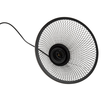 CEILING PENDANT LUMINAIRE HM4102 BLACK METAL MESH CAP Φ25x115Hcm.