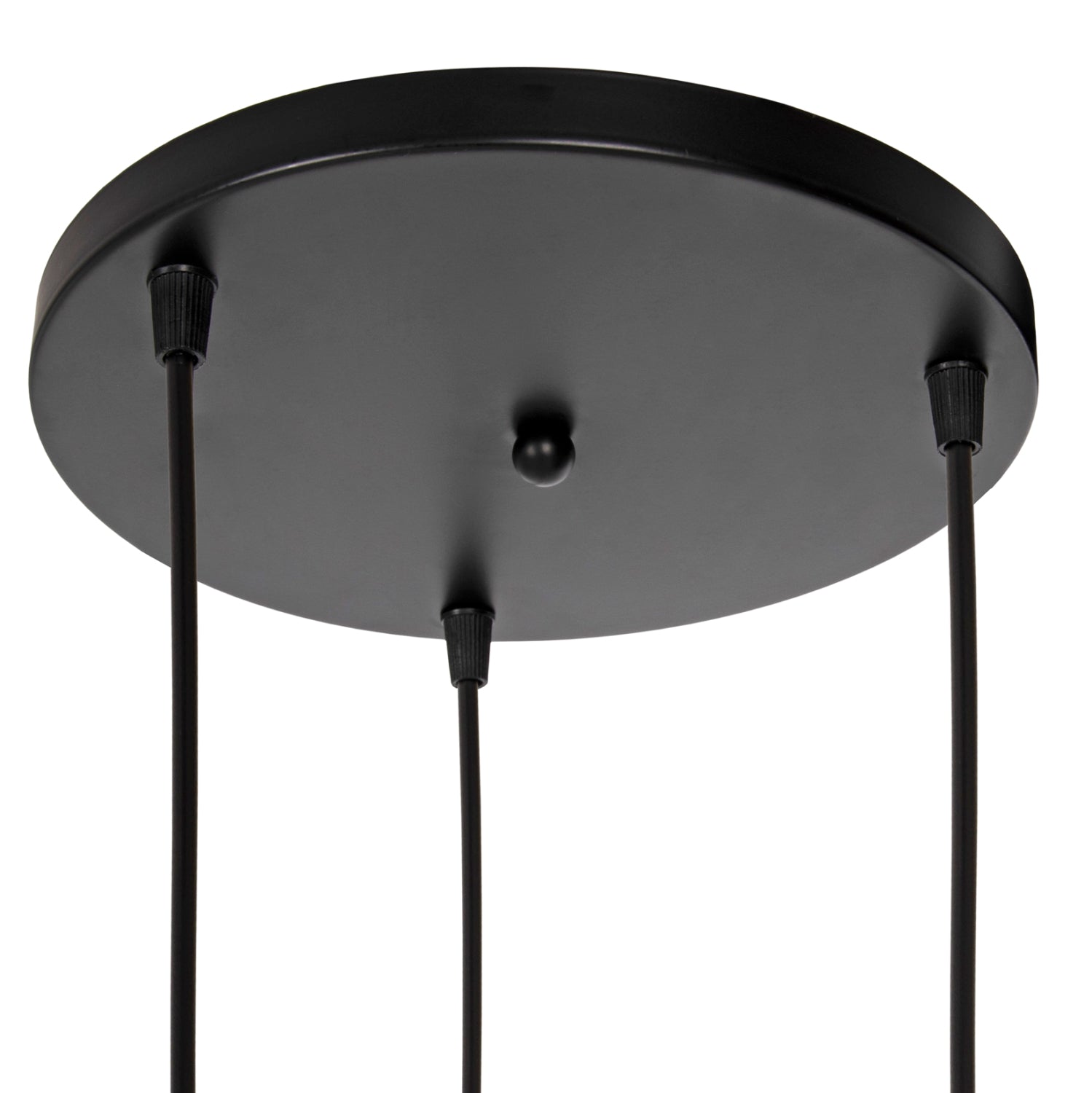 CEILING PENDANT LAMP HM4104 3-LIGHT BLACK METAL MESH CAPS Φ24x123Hcm.