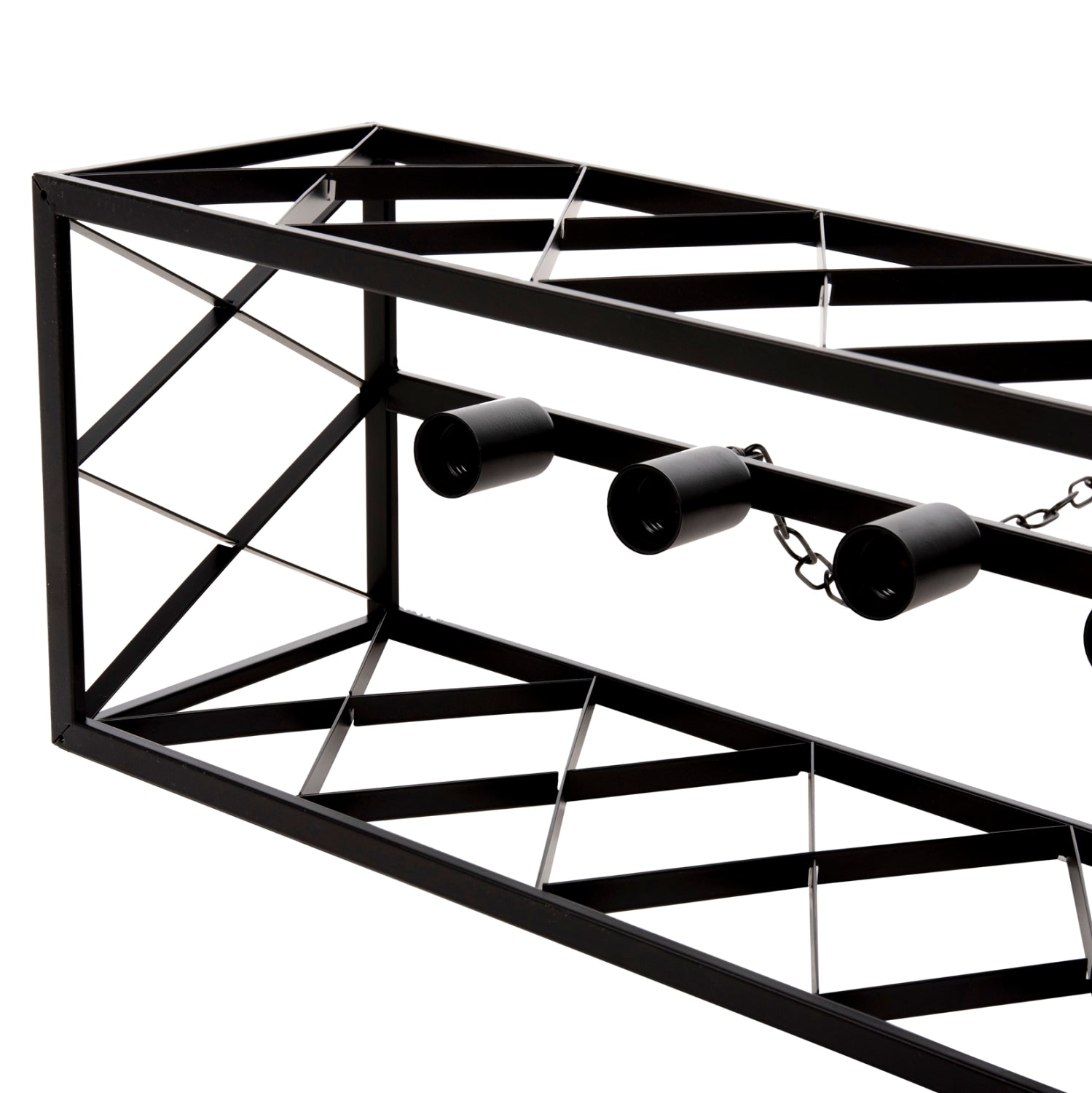 CEILING PENDANT LAMP HM4128 6LIGHTS-BLACK METAL FRAME 77,5x25x101Hcm.